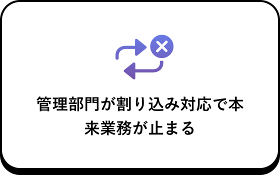 管理部門が割り込み対応で本来業務が止まる
