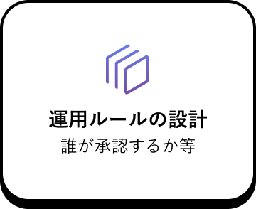 運用ルールの設計 誰が承認するか等